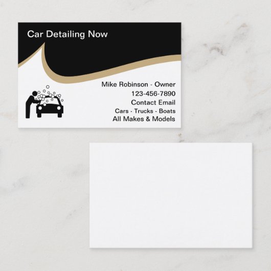 自動車の詳細及び洗車 名刺 (正面/裏面)