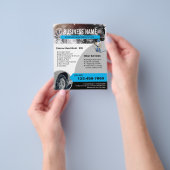 自動車の詳細洗浄 高圧洗浄機 プロの清掃 チラシ (手)