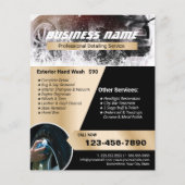 自動車の詳細洗車プロフェッショナル洗浄金ゴールド チラシ (正面)