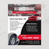 自動車の詳細洗車プロフェッショナル洗浄 チラシ (正面)