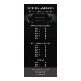 自動車の詳細清掃修理価格リスト ラックカード