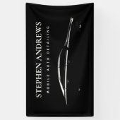 自動車の詳細清掃 自動車修理 ロゴ 横断幕 (縦)