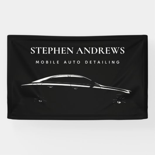 自動車の詳細清掃 自動車修理 ロゴ 横断幕 (横)