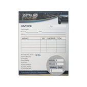 自動車の詳細自動清掃サービス請求書型枠 ノートパッド (回転)