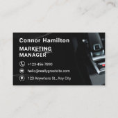 自動車の詳細車のプロフェッショナルブラック 名刺 (裏面)