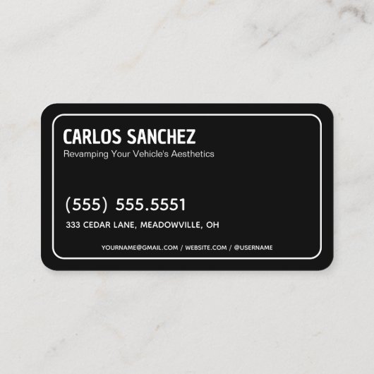 自動車の詳細 名刺 (裏面)