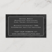 自動車の貿易名刺のテンプレート16 名刺 (裏面)