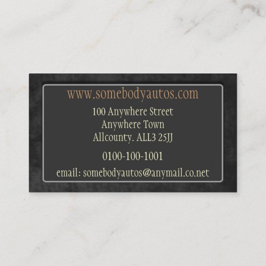 自動車の貿易名刺のテンプレート4 名刺 (裏面)