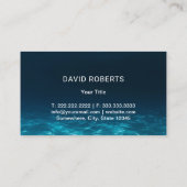 自動車の車の洗車深いブルー 名刺 (裏面)