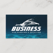 自動車の車の洗車深いブルー 名刺 (正面)