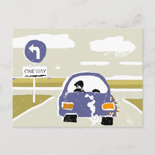 自動車の運転 ポストカード (正面)