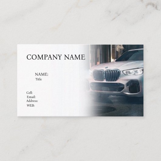 自動車のBASIC TEMPLATE BUSINESS CARD 名刺 (正面)