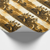 自動車を運転するアパッチとジェロニモ ラッピングペーパー (角)