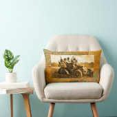 自動車を運転するアパッチとジェロニモ ランバークッション (椅子)