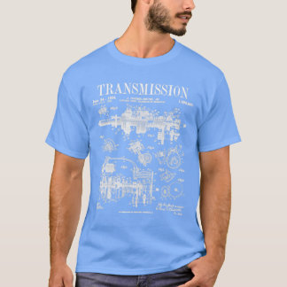 自動車エンジントランスミッションヴィンテージ特許 Tシャツ