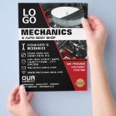 自動車エンジン、自動車整備士&修理広告ズ チラシ (手)