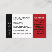 自動車エンジン、自動車販売店 名刺 (裏面)