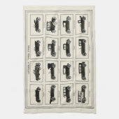 自動車クラシックチャートヴィンテージ収集家 キッチンタオル (縦)