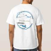 自動車コーティング会社ロゴ フロント・バック ビジネス Tシャツ (裏面)