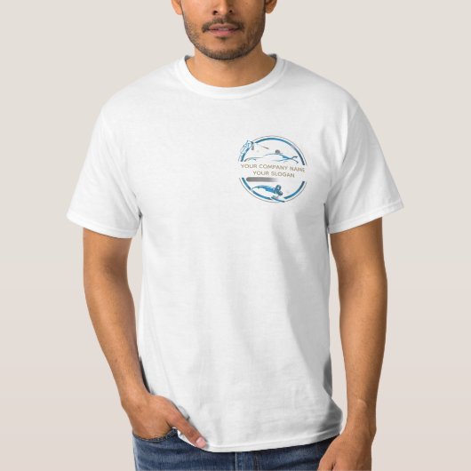 自動車コーティング会社ロゴ フロント・バック ビジネス Tシャツ (正面)