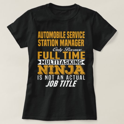 自動車サービスステーション管理者 Tシャツ (デザイン正面)