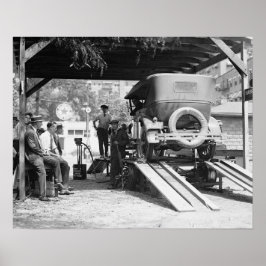 自動車サービスステーション、1924年。ヴィンテージ写真 ポスター