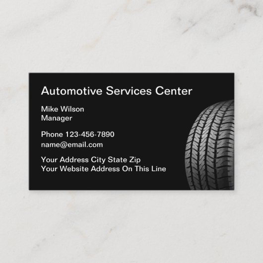 自動車サービスタイヤトレッド 名刺 (正面)