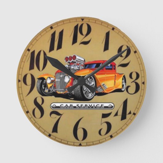 自動車スタイル ラウンド壁時計 (正面)