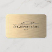 自動車ドライバー輸送黒フェイク金ゴールドモダン 名刺 (正面)