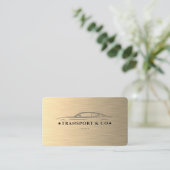 自動車ドライバー輸送黒フェイク金ゴールドモダン 名刺 (スタンド正面)