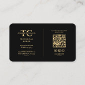 自動車ドライバー輸送黒フェイク金ゴールドモダン 名刺 (裏面)