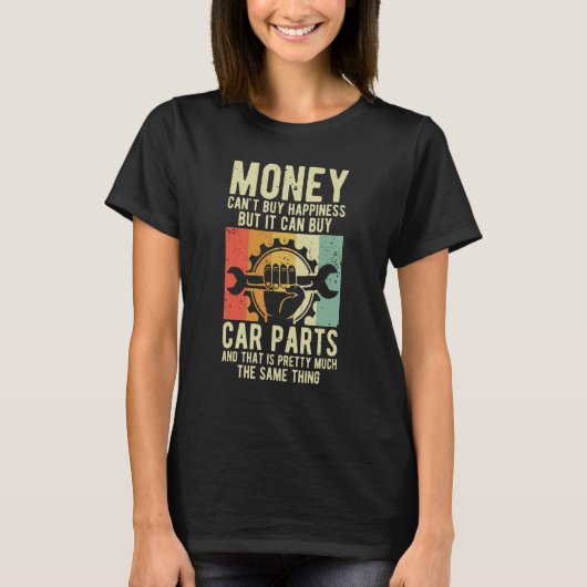 自動車パーツを購入できる自動車マニアの整備士 Tシャツ (正面)