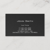 自動車プロフェッショナルブラックカーボンファイバー 名刺 (裏面)