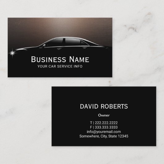 自動車メタリック車のフェイクの詳細 名刺 (正面/裏面)