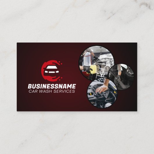 自動車モダンのワックスを詳述する洗車自動車 名刺 (裏面)