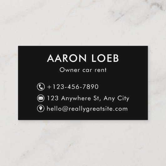 自動車レンタル及び運転サービス |ラグジュアリー 名刺 (裏面)