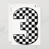 自動車レース番号3 ポストカード (正面/裏面)