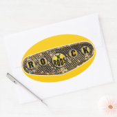 自動車レース 楕円形シール (封筒)