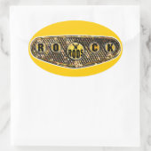 自動車レース 楕円形シール (バッグ)