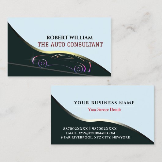 自動車ロゴ付き自動個人車相談会 名刺 (正面/裏面)