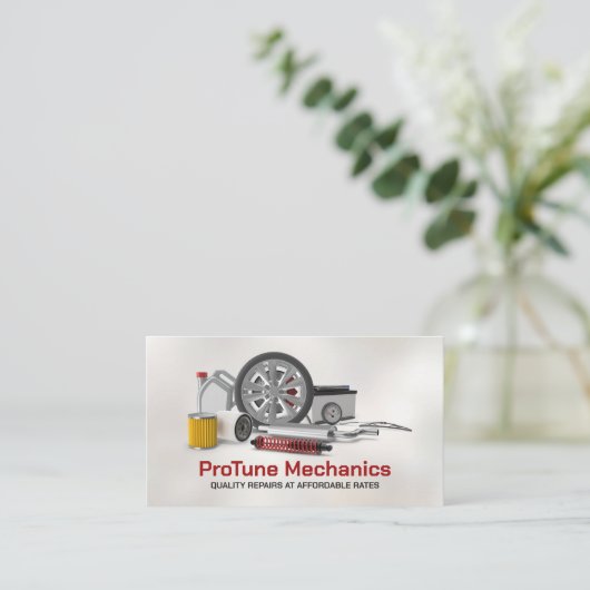 自動車両修理 – 整備士 名刺 (スタンド正面)