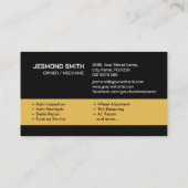 自動車両修理 – 整備士 名刺 (裏面)