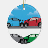 自動車事故のベクトル セラミックオーナメント (左)