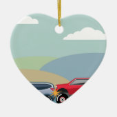 自動車事故の後部は車のベクトルを終えました セラミックオーナメント (正面)