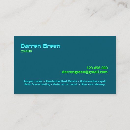 自動車体修理 名刺 (裏面)