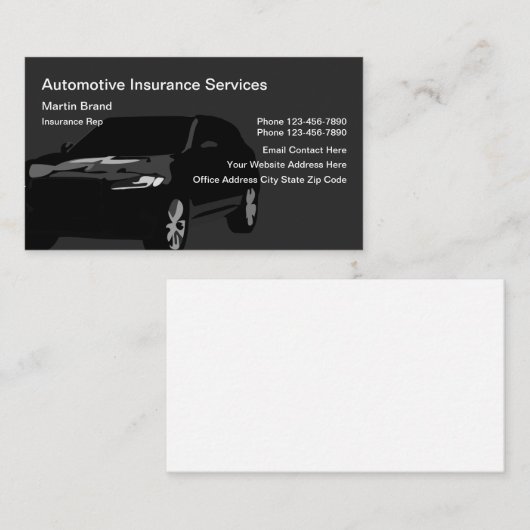 自動車保険代表 名刺 (正面/裏面)