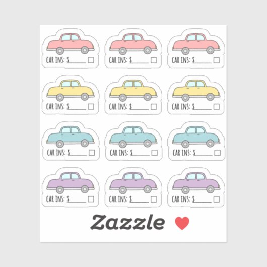 自動車保険請求リマインダーラベル予算プランナー シール (シート)