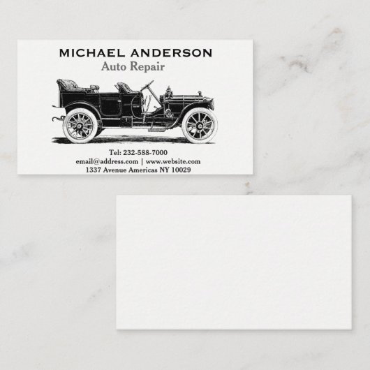 自動車修理および自動車ディーラー 名刺 (正面/裏面)