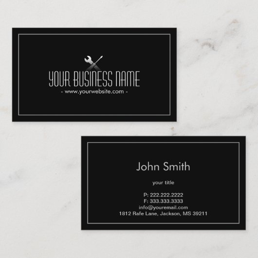 自動車修理の便利屋のプロフェッショナル 名刺 (正面/裏面)