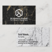 自動車修理の便利屋の車のでモダンな大理石 名刺 (正面/裏面)